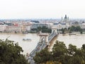 Famous chain bridge in Budapest. Royalty Free Stock Photo